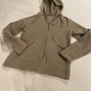 Carhartt Beige Sherpa Zip-Up Jacket